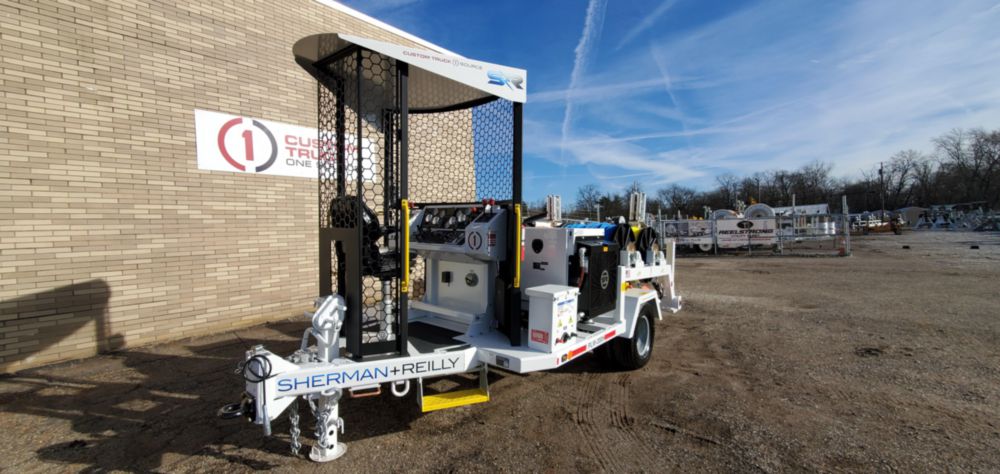 2,000 lbs 6,000 ft of 7/16" rope Four Drum Puller