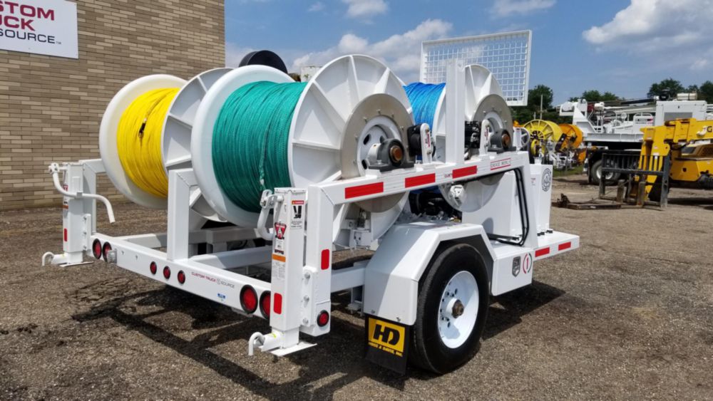 2,000 lbs 10,600 ft of 7/16" rope Four Drum Puller