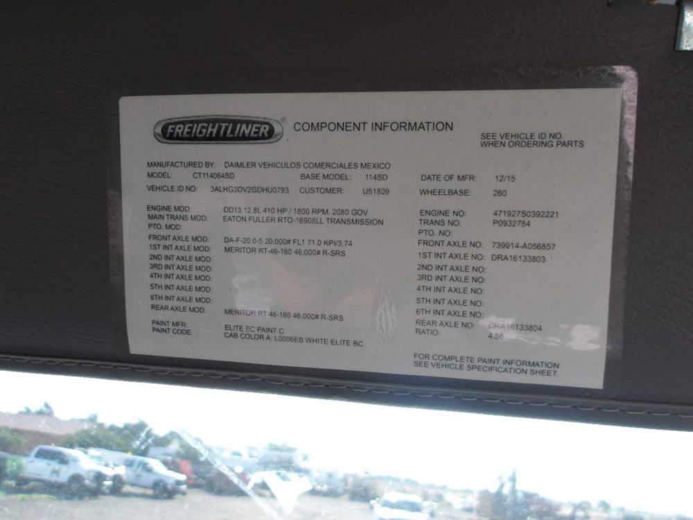 2016 Freightliner 114SD 6x4 "Rail Gear Equipped Chemical Spray Truck