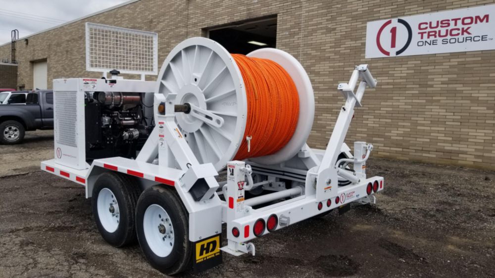6,000 lbs 15,000 ft of 3/4 in rope Single Drum Puller