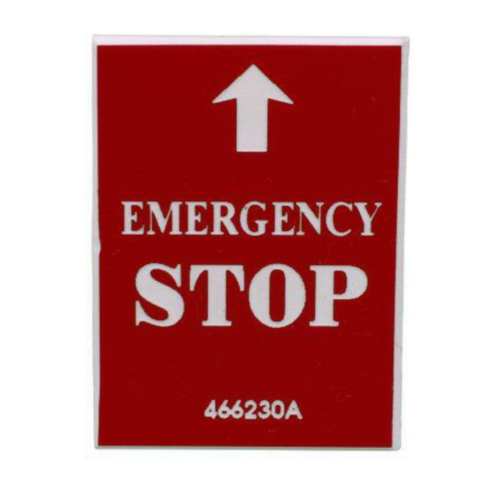 DECAL UCV EMG STOP ENGRAVED