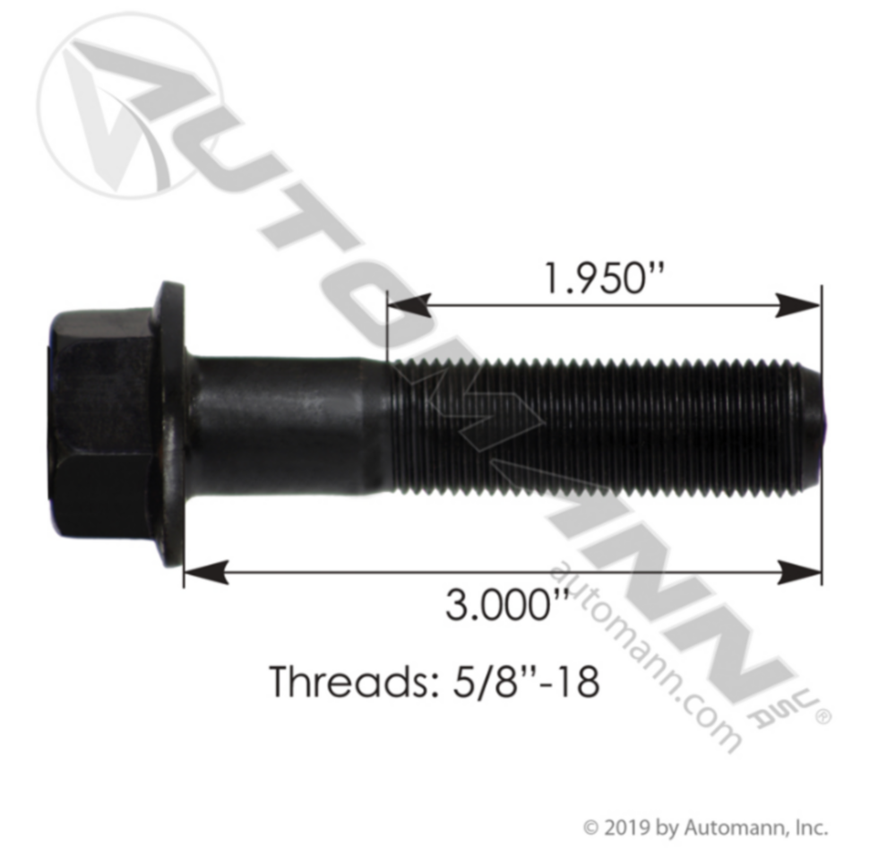 Automann Flange Bolt 5/8in X 3in GR8