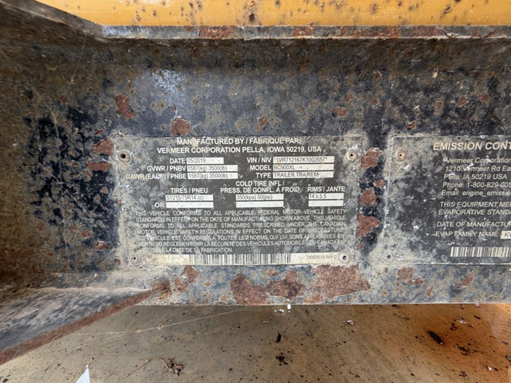 2019 Vermeer BC-900XL Brush Chipper