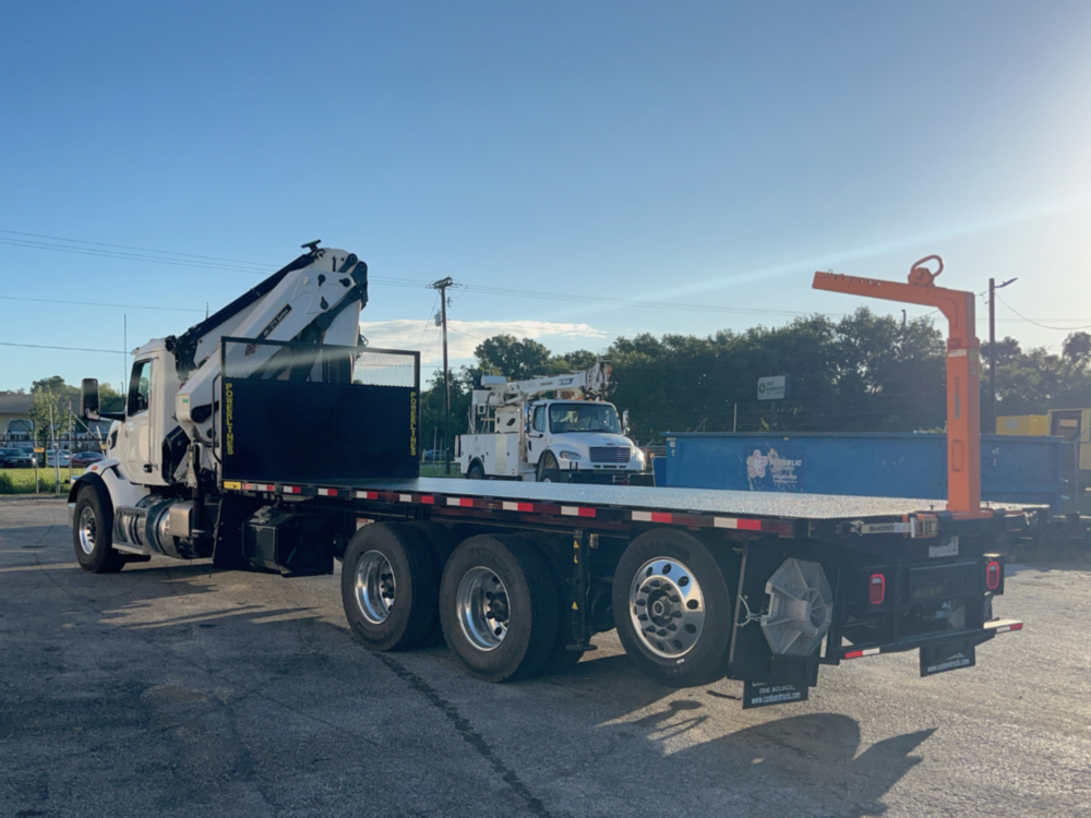 2025 Peterbilt 567 8x4 IMT 40/275 K5 Roofing Knuckleboom Crane Package 