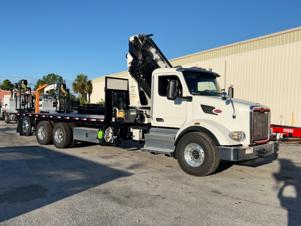 2025 Peterbilt 567 8x4 IMT 40/275 K5 Roofing Knuckleboom Crane Package 