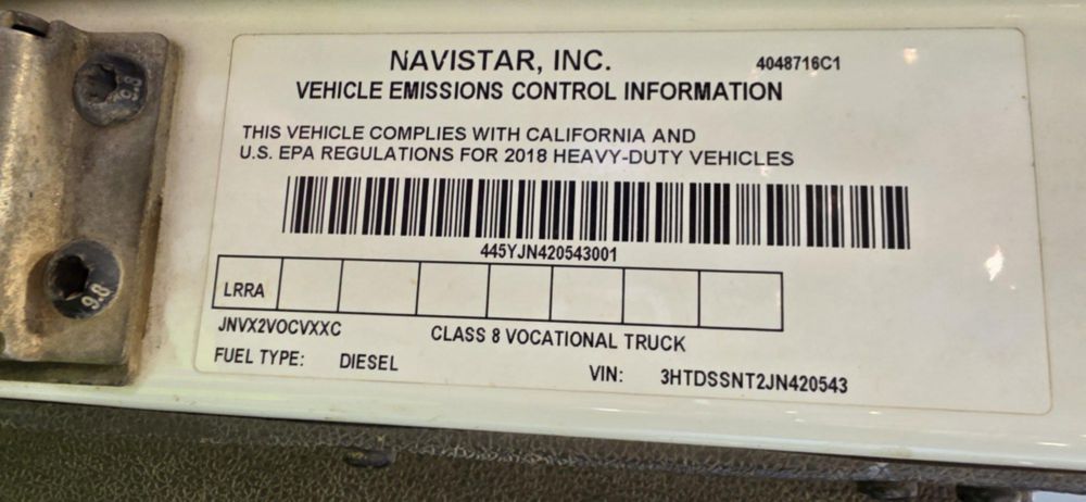 2018 Int'l HX615 Tri-Axle Vermeer VX200-1600 Hydro-Excavator Truck