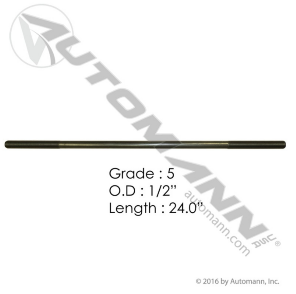 Automann 1/2in X 24in GR5 Threaded Rod