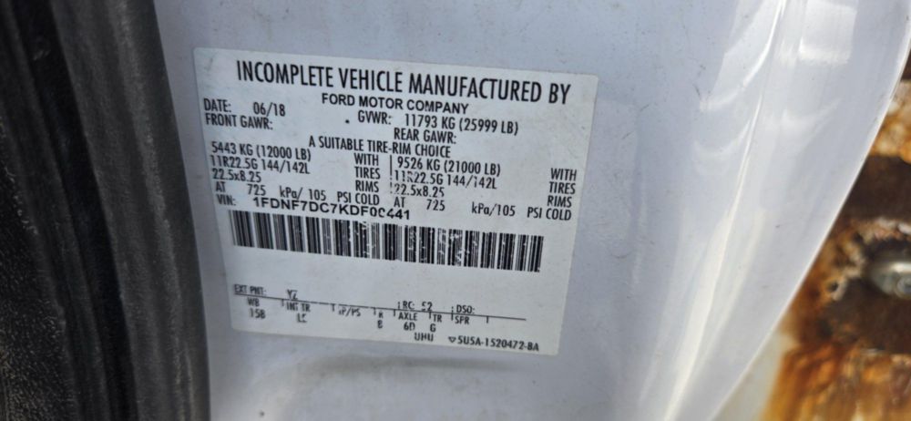 2019 Ford 750 4x2 Versalift VTP-40-NE Cable Placer Truck
