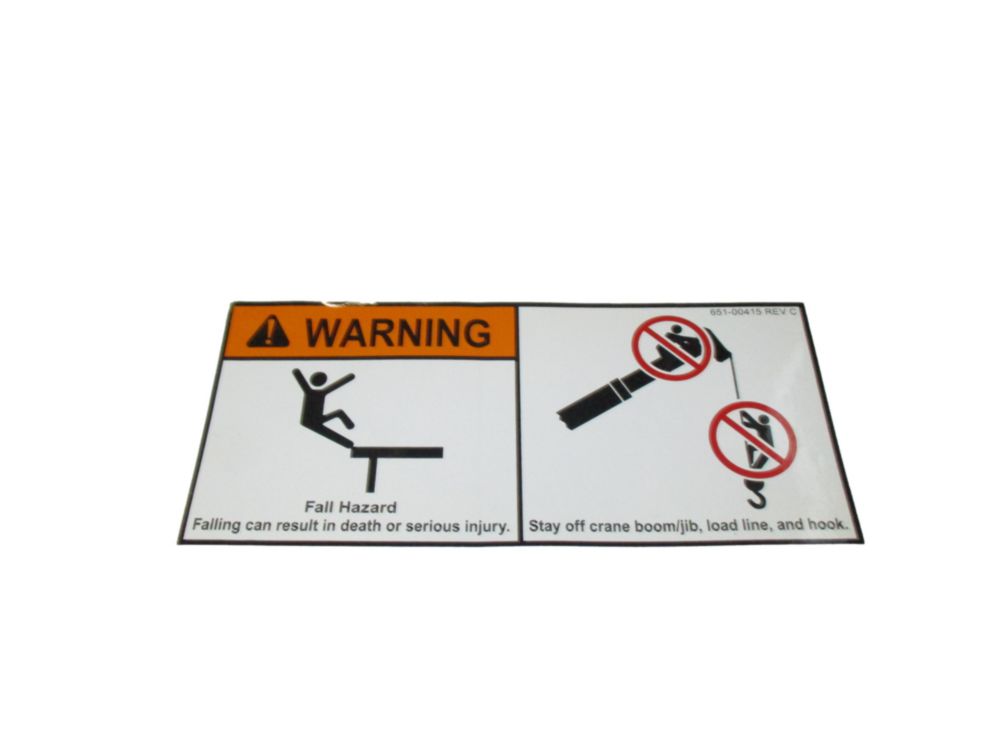 DECAL-NO RIDE BOOM/JIB/LOAD