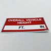 STOWED HEIGHT DECAL