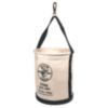 Klein Tools Canvas Bucket, Straight Wall w/ Swivel Snap, 12"