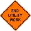 Bone Safety End Utility Work Sign, w/ Ribs, Diamond Grade