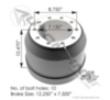 Automann Brake Drum 12.250in X 7.500in