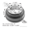 Automann Brake Drum 16.500in X 5.000in