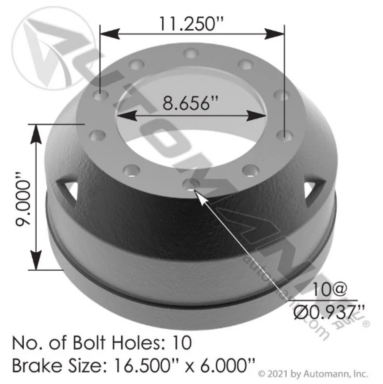BRAKE DRUM 16.5X6 (3219N5942) | Custom Truck One Source