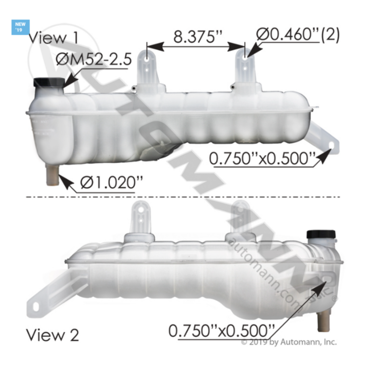 603-5136- Heavy Duty Pressurized Coolant Reservoir | Nick's Truck Parts