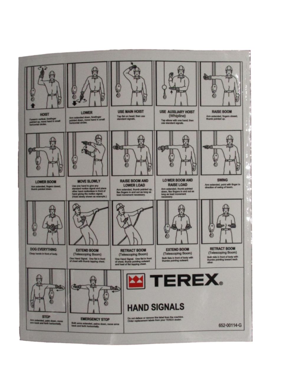 DECAL, BOOM TRUCK HAND SIGNALS Custom Truck One Source