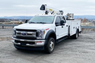 2019 Ford F550 4x4 Crew Cab Palfinger Service Truck with Crane