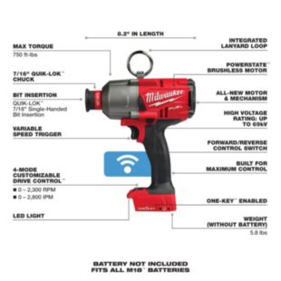 Milwaukee M18 FUEL™ 7/16" Hex Utility HTIW w/ ONE-KEY™ (Tool Only or Kit)