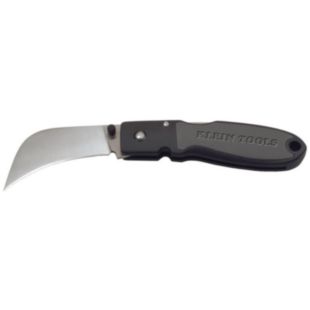 Klein Tools Lockback Knife, 2-5/8-Inch Hawkbill Blade, Black Handle