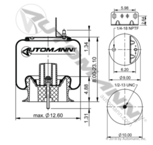Automann Air Spring Rolling Lobe 1 Bottom Stud