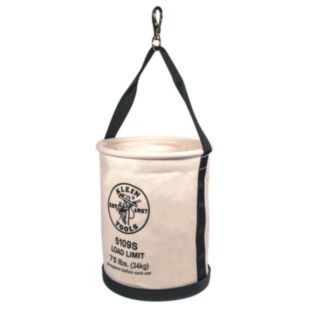 Klein Tools Canvas Bucket, Straight Wall with Swivel Snap, 12-Inch