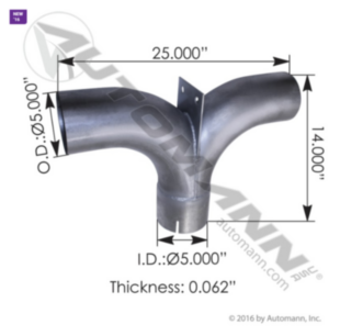 EXHAUST SPLITTER TEE 5IN
