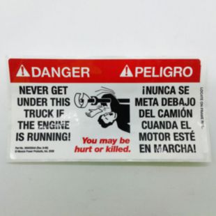 PTO WARNING DECAL