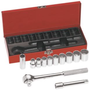 Klein Tools 1/2" Drive Socket Wrench Set, 12-Piece