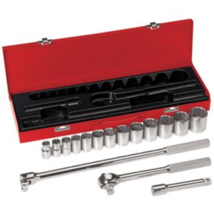 Klein Tools 1/2" Drive Socket Wrench Set, 16-Piece