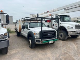 2015 Ford F-550 Crew Cab Powerstroke Diesel 4x4 Flatbed Truck