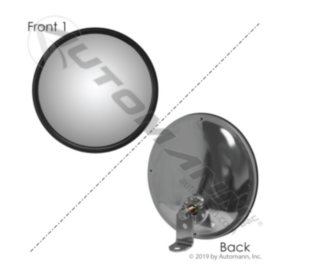 Automann Convex Mirror w/ L Bracket 7.5in Off/Stu