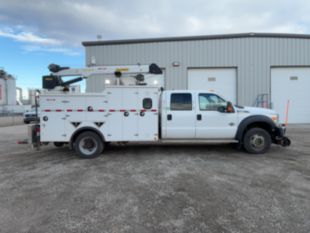 2015 Ford F550 4x4 Palfinger PSC 5025 Hi-Rail Service Truck With Crane