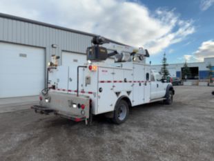 2015 Ford F550 4x4 Palfinger PSC 5025 Hi-Rail Service Truck With Crane