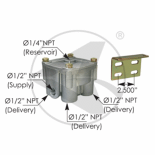 Automann R12V Type Relay Valve 4PSI