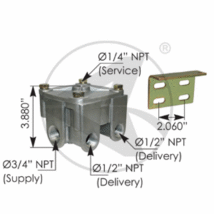 Automann R12H Type Relay Valve 4PSI
