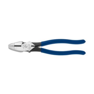 Klein Tools Lineman's High-Leverage Pliers, New England Nose Side Cutting, 9-Inch