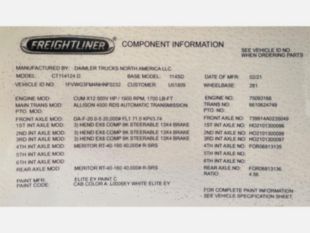 2022 Freightliner 114SD 5 Axle Dump Truck