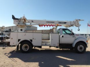 2015 Ford F-750 4x2 Diesel Terex C4047 Digger Derrick Truck