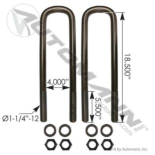 Automann U Bolt Kit 1-1/4in X 4-1/16in X 18-1/2in