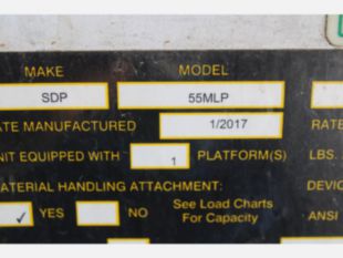 2017 SDP Model 55MLP Digger Derrick & EZ Hauler 5500 Trailer