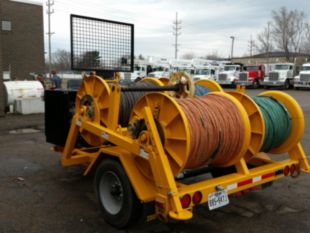 2,000 lbs 8,500 ft of 7/16" rope Four Drum Puller