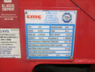 2019 CMC S-22 Tracked Man Lift with Trailer