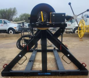 30,000 lbs 120 in Diameter x 85 in Width Hydraulic Brake Stationary Reel Stand