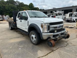 2018 Ford F-550 4x2 Powerstroke Diesel "Rail Gear Equipped" Flatbed Truck