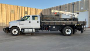 2018 Ford F-750 4x2 Hi-Rail Flatbed Service Truck With Crane