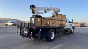 2018 Ford F-750 4x2 Hi-Rail Flatbed Service Truck With Crane