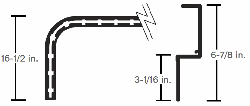 NOSE RAIL GDA ALU 6" RAD 69103