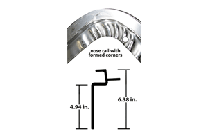 NOSE RAIL FORMED ROUNDED CORNE